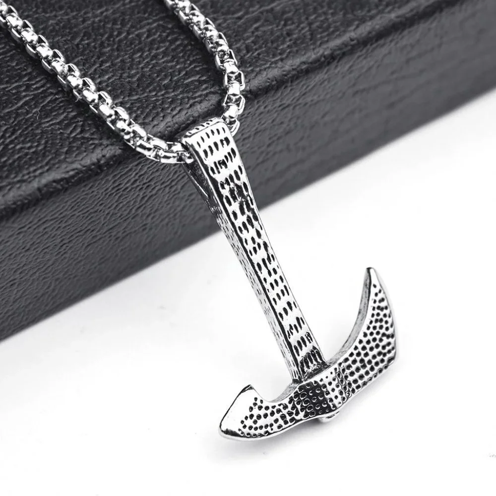 ❤️Stainless steel chain axe pendant necklace for women/men, N90201P220